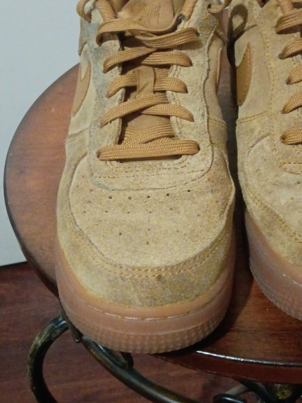 Nike Air Force 1 Wheat Gum Light Brown Suede Sneakers BQ5485-700 Kids Size 6Y - Picture 6 of 12